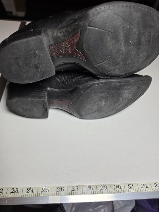Ariat Mens Heritage Western R Toe Black Deertan Leather Cowboy Boots Sz 10.5 D main image 9
